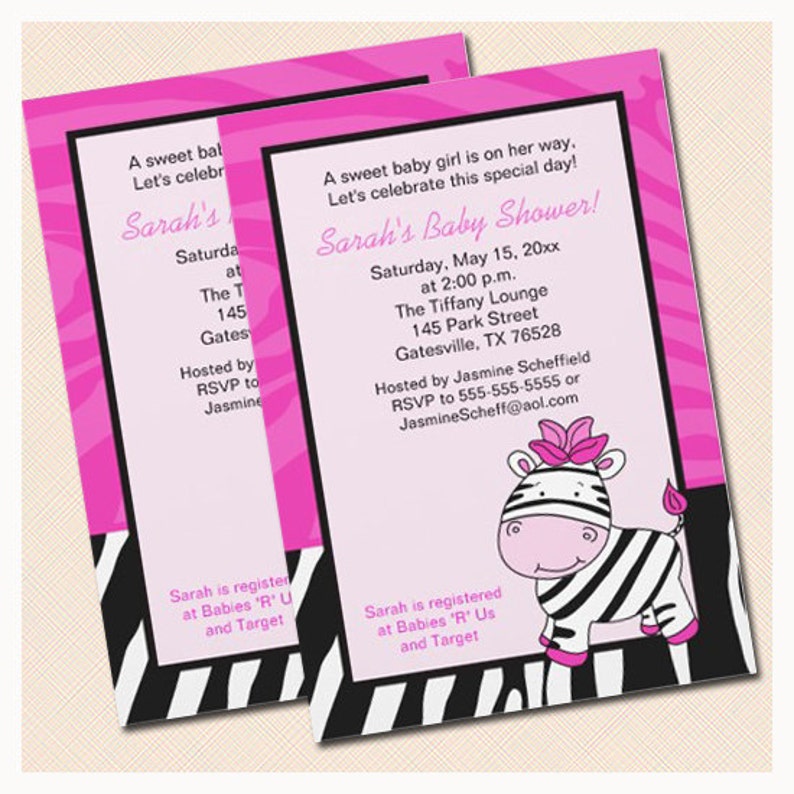 Pink Zebra Candy Wrapper Stickers, Personalized Hershey NUGGET Stickers for Zebra Baby Shower Or Zebra Birthday image 3