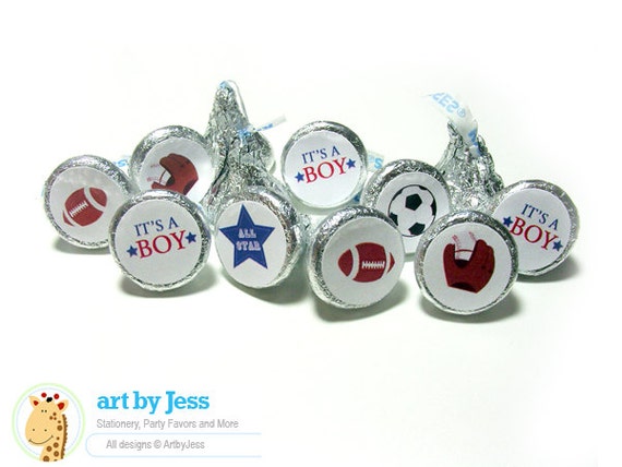 Sports All Stars Football Baseball Soccer Baby Shower Kiss