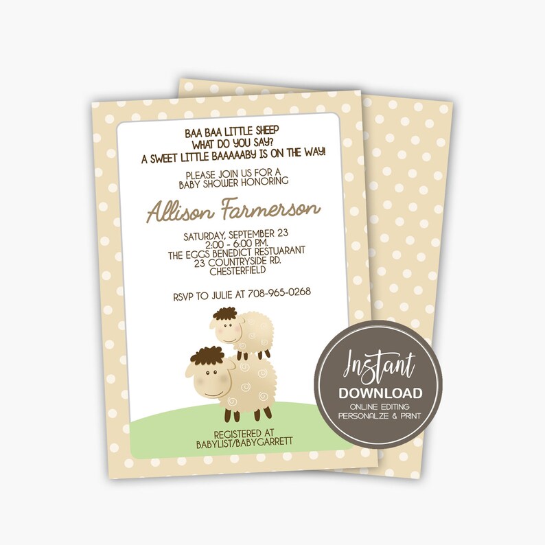 Cute Lamb Sheep Gender Neutral Baby Shower Invitations Lamb Etsy Cute Lamb Sheep Gender Neutral Baby Shower Invitations Lamb Etsy