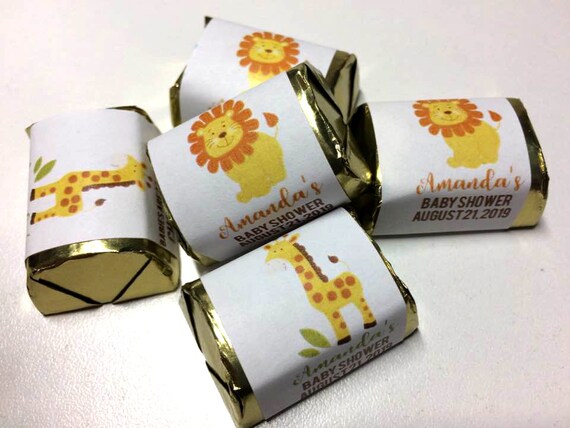 Giraffe and Lion Jungle Safari Baby Shower Nugget Labels / Jungle Animals Baby Shower DIY Candy Stickers Printed bs-015 Il_570xn