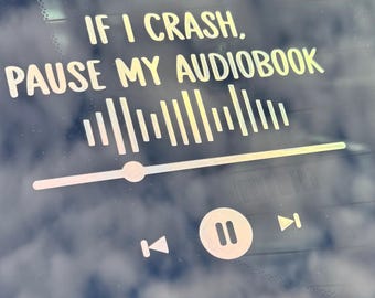 Naklejka na samochód dla miłośników audiobooków. Holograficzna/świecąca w ciemności.