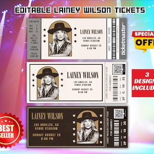 Bearbeitbares Konzertticket, Country's Cool Back Tour 2024, Erinnerungsstücke Überraschungsgeschenk, Lainey Edit Ticket, digitaler Download