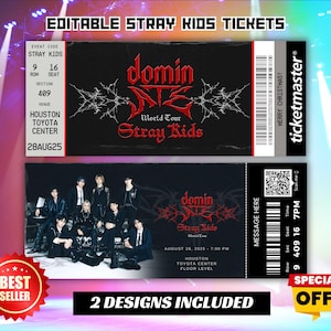 Personalisierte Stray Kids DominATE Konzertkarte, DominATE World Tour Nordamerika, Stray Kids Kpop, Stray Kids, SKZ alben, DominATE