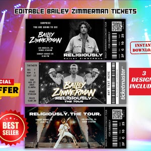 Bailey Zimmerman bearbeitbares Ticket, Bailey Konzertkarte, Konzertkarte, Überraschungsgeschenk, New To Country Edit Ticket Theater, digitaler Download