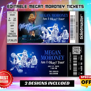Personalisierte Megan Moroney Konzertkarte, Bin ich ok? Tour, Country-Musik Benutzerdefinierte Andenken, Geschenk für Fans, Printable Souvenir Pass, Printme