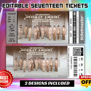 Personalisierte Seventeen Right Here World Tour Konzertkarte, Souvenir Karte, Andenken Karte, Benutzerdefinierte Karte, digitaler Download