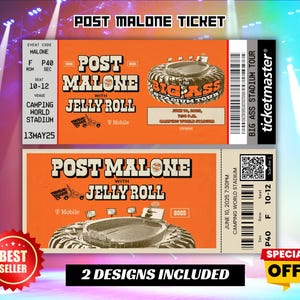 Bearbeitbares Post Malone Konzertticket, Post Tour 2024, Erinnerungsstücke Überraschungsgeschenk, Malone Bearbeitungskarte, Digitaler Download, bearbeitbares Ticket