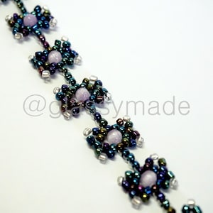 Geometric Beaded Bracelet – Nocturn Bindstone, Mysterious Night Theme Magical Unique Handmade Jewellery