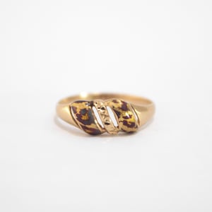 Vintage ring 14 carat 585 gold with leopard pattern | RW 58-18.5 mm