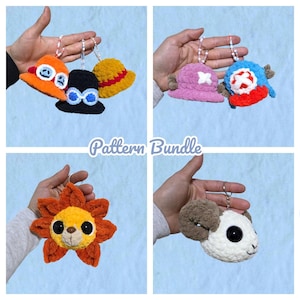 Piratnyckelringar Virkmönster LOW SEW Stort Bundle