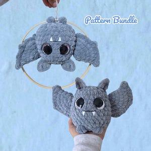 2 in 1 Low Sew Bat sitting and hanging Friend Bundle Pattern