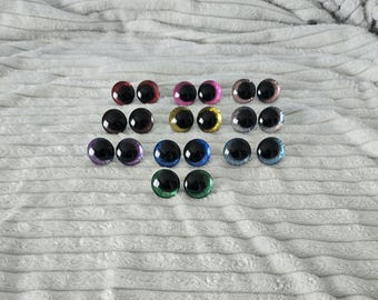 Occhi di sicurezza scintillanti da 12 a 30 mm, occhi a scomparsa, giocattoli all'uncinetto e amigurumi