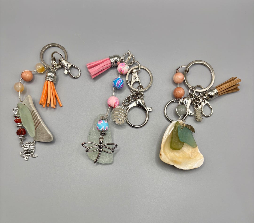 Kintyre Sea Glass Keyring | Scottish Coastal Charms - Etsy