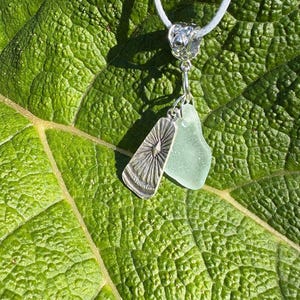 Boho necklace-frosted sea foam sea glass-sunrise pendant/necklace on an adjustable cord-surf/beach gift for her -birthday gift-Bohemian gift