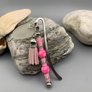Scottish sea glass, bead & pretty tassel book marker-  genuine sea glass unique gift- book lover gift -