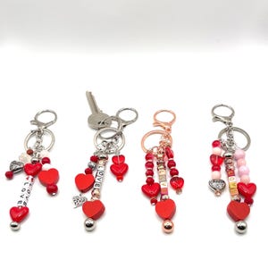 Herz Schlüsselanhänger Taschenanhänger Schöne rote Herzen - Geschenk zum Geburtstag - Geschenk für Sie / Ihn
