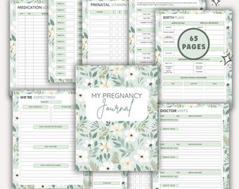 Pregnancy Journal Planner Calendar: Pre Natal New Mom Weekly Tracker Birth Plan (PDF Downloadable)