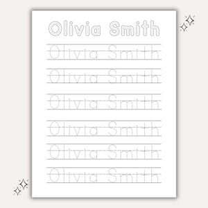 Custom Pre-K Name Tracing Worksheet for Preschool Writing Practice Personalized Trace Writing Preschool Kindergarten Printable Handwriting