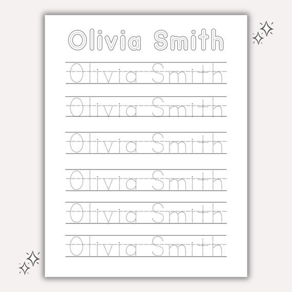 Custom Pre-K Name Tracing Worksheet for Preschool Writing Practice Personalized Trace Writing Preschool Kindergarten Printable Handwriting