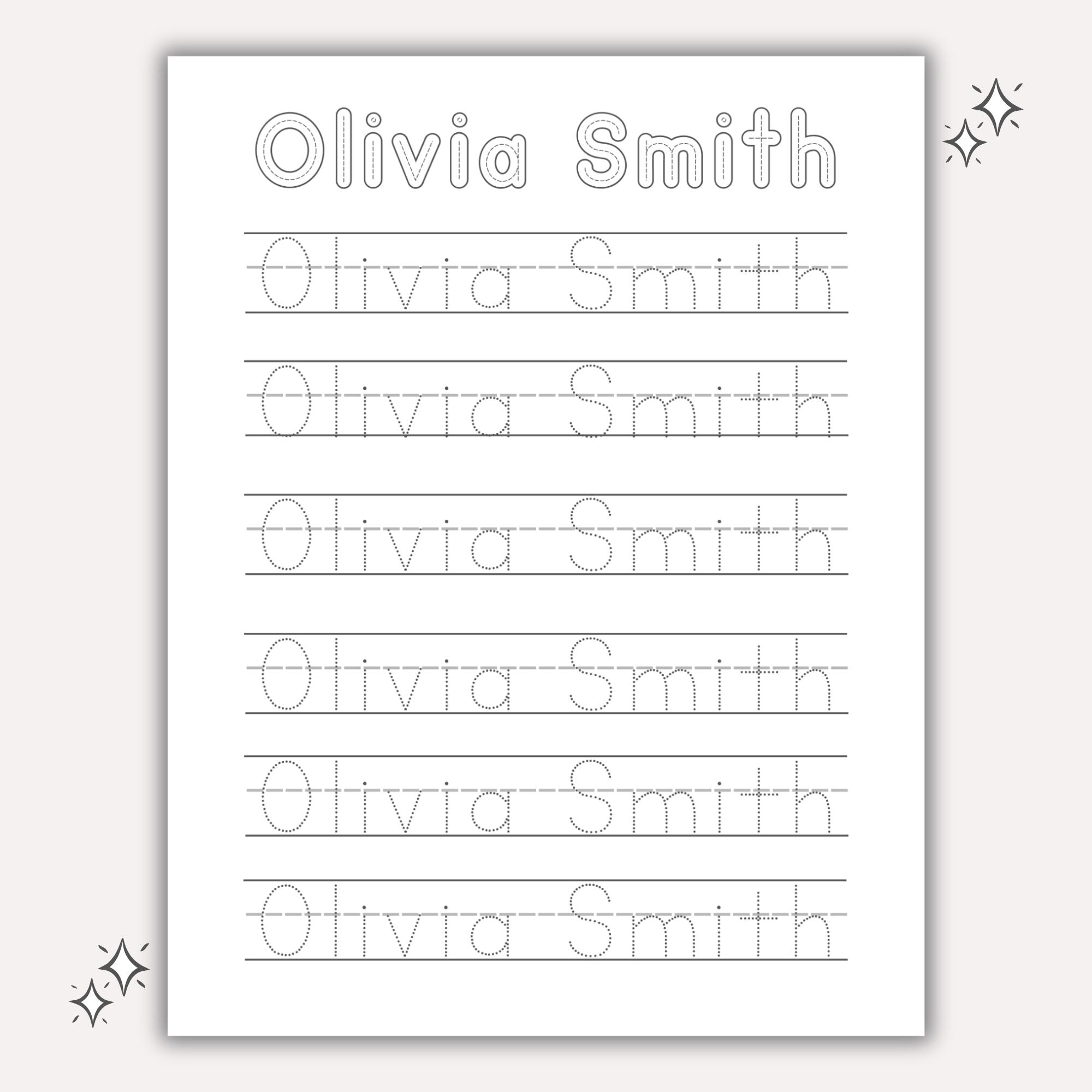 Custom Pre-k Name Tracing Worksheet for Preschool Writing Practice ...