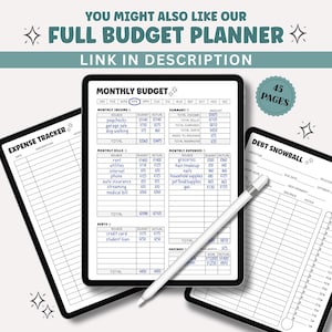 Printable Monthly Budget Planner Worksheet for Bullet Journal Monthly Budget Tracker Journal Page Printable Spending Tracker Monthly Budget image 8