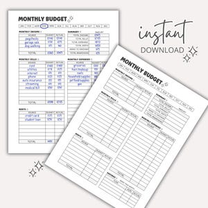 Printable monthly planner worksheet
