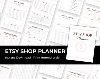 Planificador de tienda Etsy: Organizador de negocios imprimible (PDF, 40 páginas)