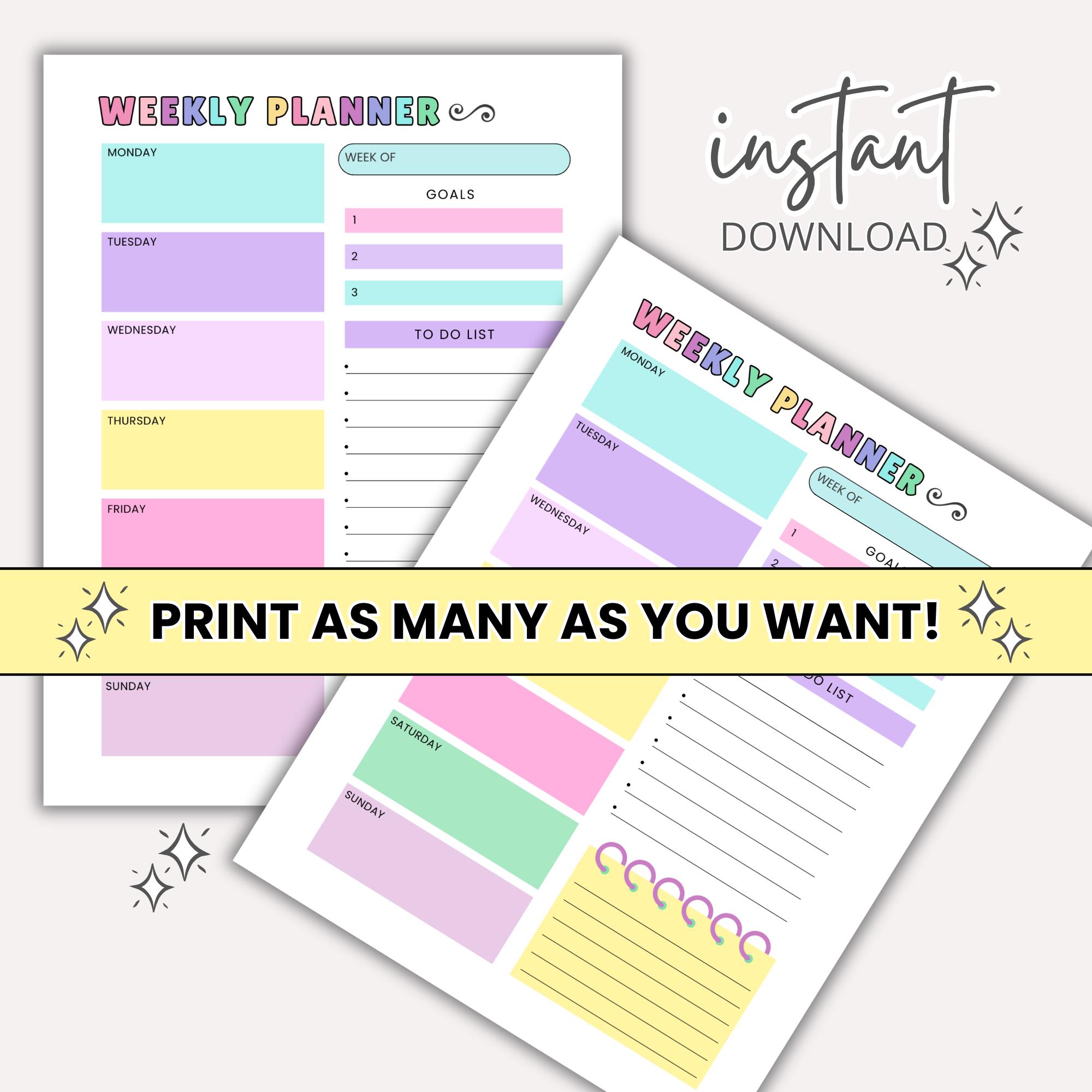 2026 Weekly Planner | Daily Routine Printable Downloadable PDF - Etsy