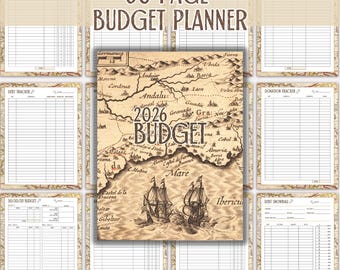 2026 Printable Budget Planner: Weekly Monthly Yearly Trackers (PDF Files) for Bullet Journal