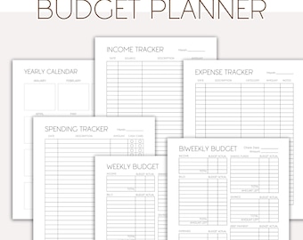 2026 Printable Budget Planner: Weekly Monthly Yearly Trackers (PDF Files) for Bullet Journal