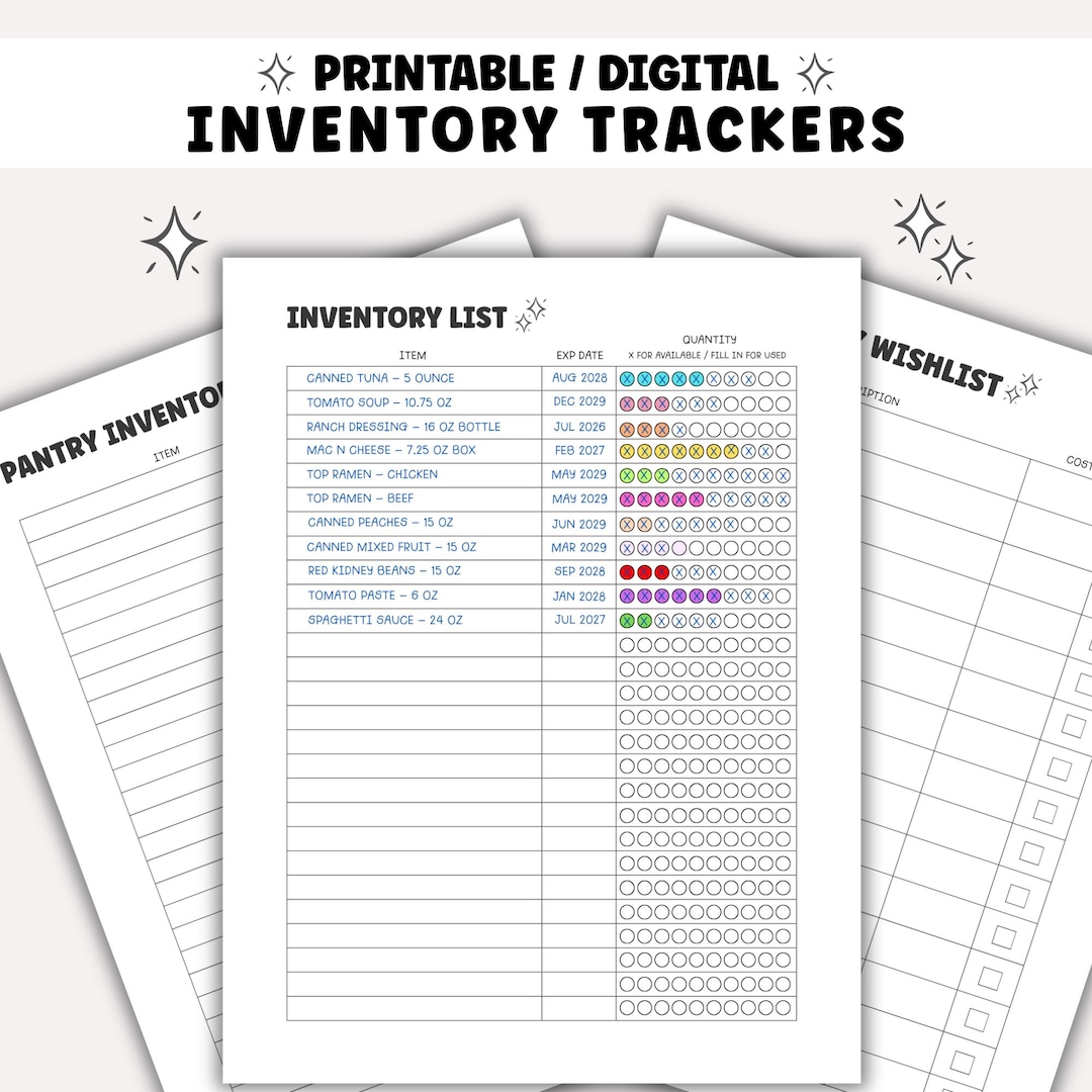Household Inventory Tracker Bundle: Printable Digital Forms - Etsy
