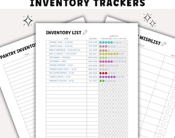 Household Inventory Tracker Bundle: Printable Digital Forms