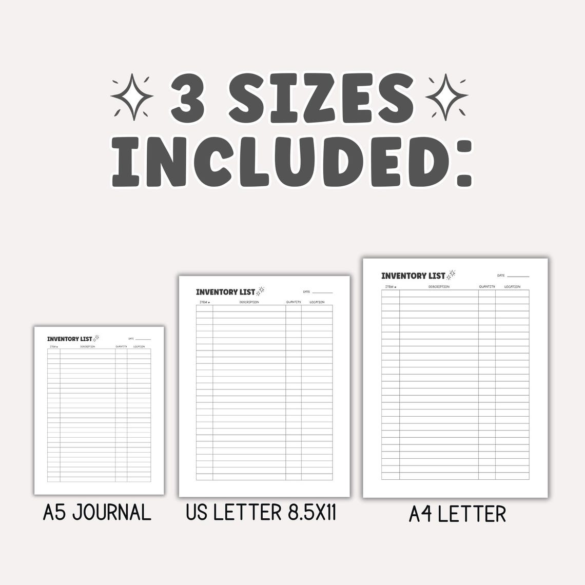 Household Inventory Tracker Bundle: Printable Digital Forms - Etsy