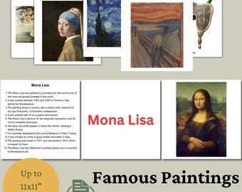 Tarjetas didácticas de pinturas famosas: Tarjetas de aprendizaje Montessori (Descarga digital, PDF/PNG)