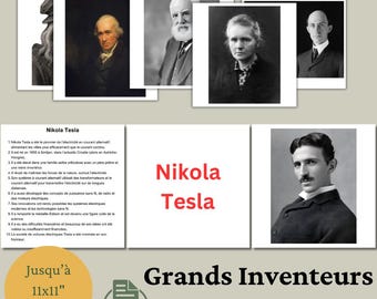 Grands Inventeurs / Carte Montessori / Cartes Bits of Intelligence / Flash cards en Français