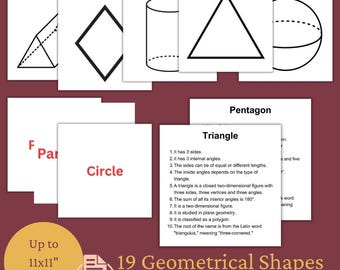 Geometry Flashcards: Glenn Doman Inspired Shapes (PDF & PNG)