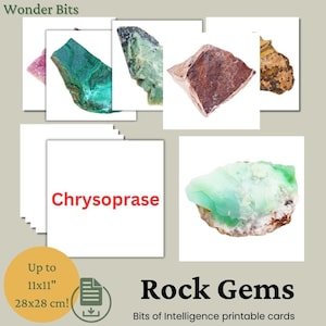 Rock Gems Flashcards | Educational Geology Cards for Kids & Rock Gems Lovers | Printable Nature Learning Cards | Bits of Intelligence Cards