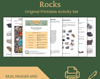 Conjunto de actividades imprimibles sobre rocas para niños / Hojas de trabajo educativas / Preescolar y aprendizaje temprano (PDF) Geología