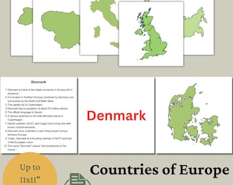 Tarjetas didácticas de Europa para niños: Geografía, historia y cultura (Descarga digital en PDF y PNG)