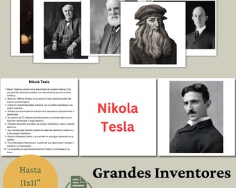 Grandes Inventores Flash Cards Español / Tarjetas de Bits de Inteligencia / Tarjetas Didácticas