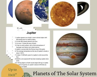 Tarjetas de Inteligencia / Planetas del Sistema Solar / Tarjetas de aprendizaje temprano imprimibles (2-5 años)