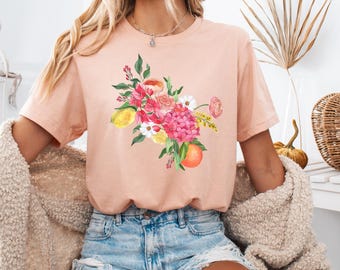 Wildblumen Shirt, Vintage Blumen Shirt, Botanisches Blumen Shirt, Boho Cottagecore Shirt, Geschenk für Gärtner