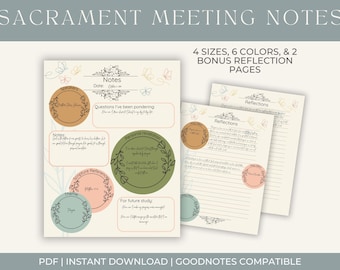 Bible Sacrament Meeting Notes Printable | Worship Service Notes | Study Template | Topic Study | Christian Study Aid | Bible Study Companion