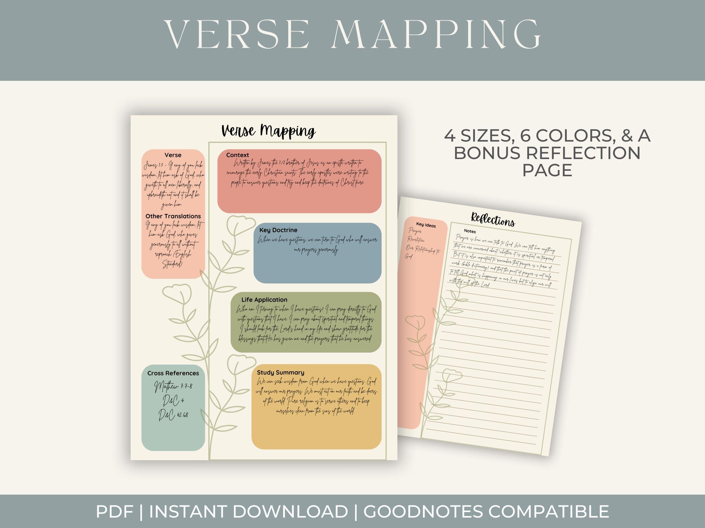 Bible Verse Mapping Growth Printable | Daily Devotional Journal | Bible ...