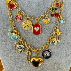 Build Your Own Custom Charm Necklaces for Women #4,Pick Your Charms,Vintage Chunky Necklace,Gold Charm Necklace,Personalized Birthday Gifts