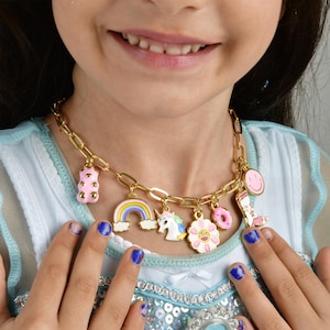 Crea tus propios collares con dijes personalizados para niñas, joyas para niños pequeños, collar personalizado para niña con letras, collar para niños, regalo para niños