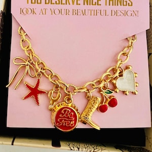 Custom Charm Bracelet,Personalized Charm Bracelet,Pick Your Own Charms & Chain,Create Your Own Charm Bracelet,Birthday Gift,Gold