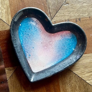 Large Heart Trinket Dish, Handmade Trinket Dish, Decorative Tray