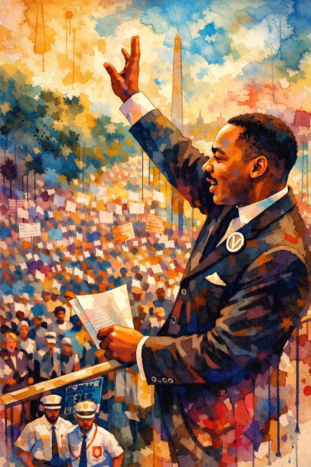 Martin Luther King Jr-human Rights Speech Watercolor - Etsy