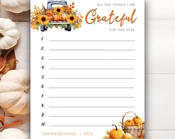 Thanksgiving Grateful Worksheet, Fall Printable, Thanksgiving PDF, DIGITAL DOWNLOAD